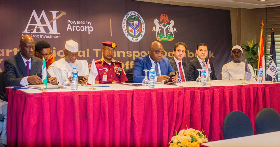 Nigerian and Arcorp officials at the Smart National Transport Databank signing